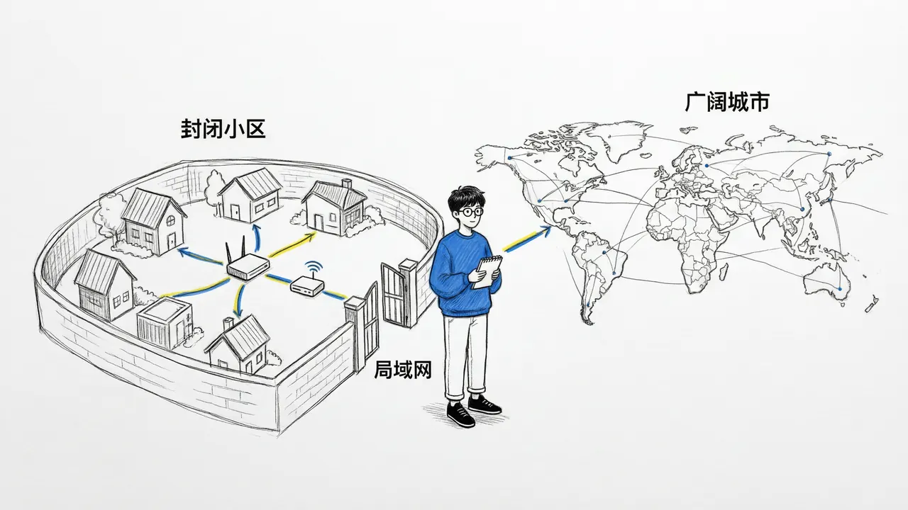 内网与外网的空间关系比喻
