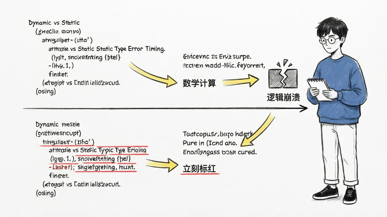 Dynamic vs Static Type Error Timing