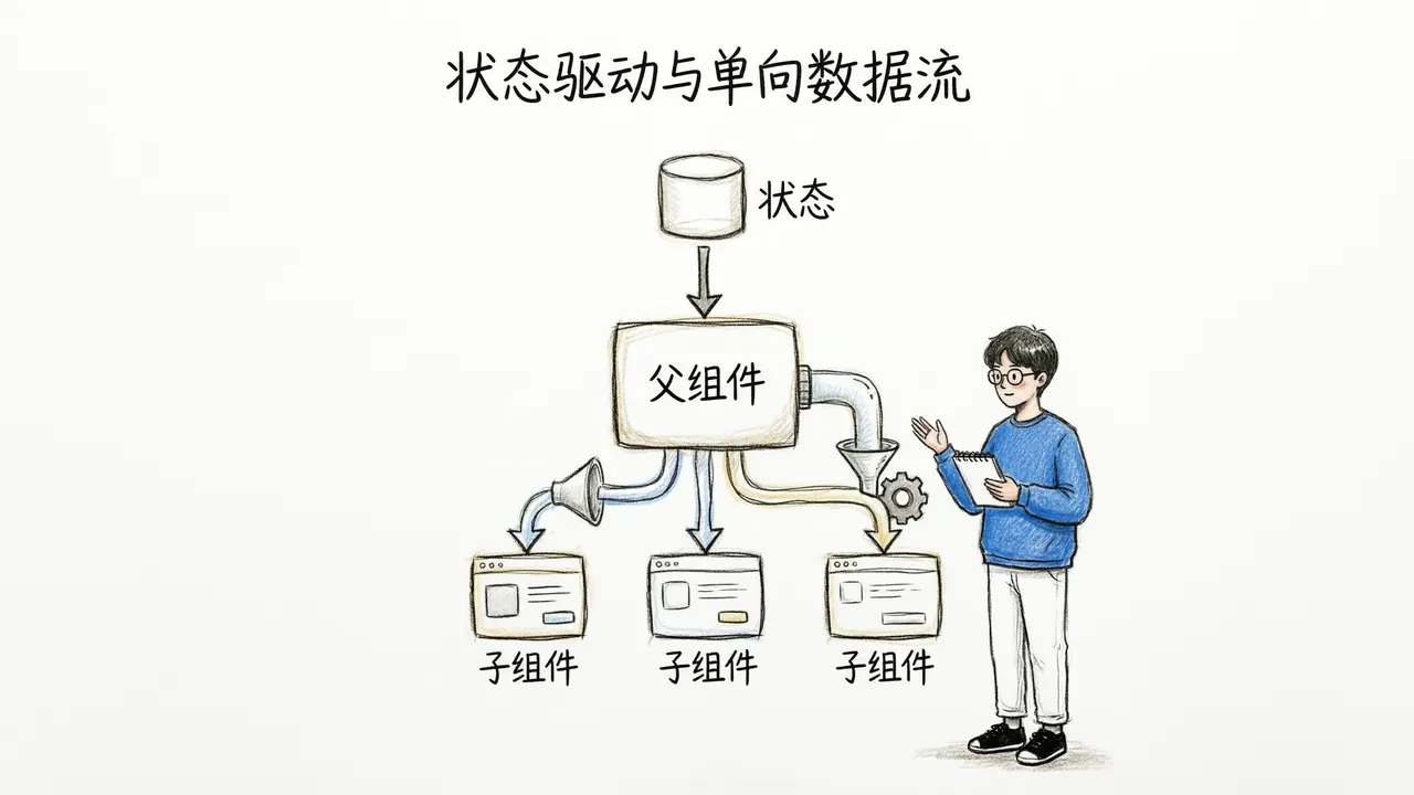 状态驱动与单向数据流