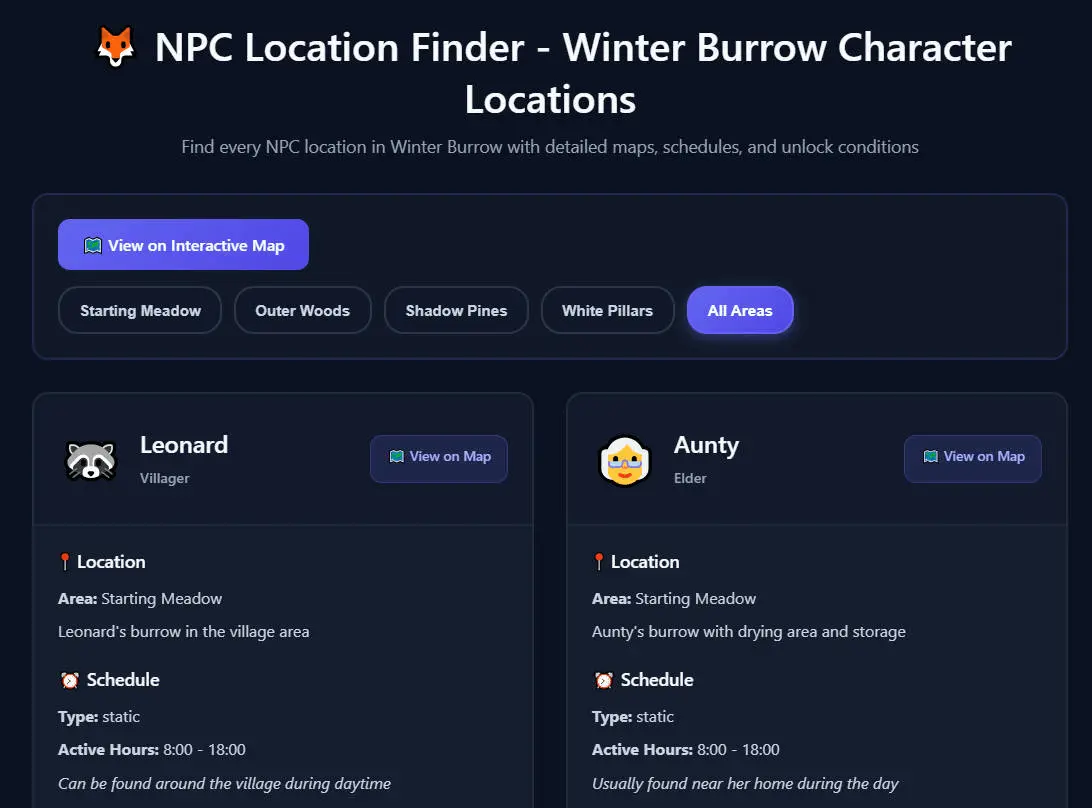 winter-burrow-npc-locations